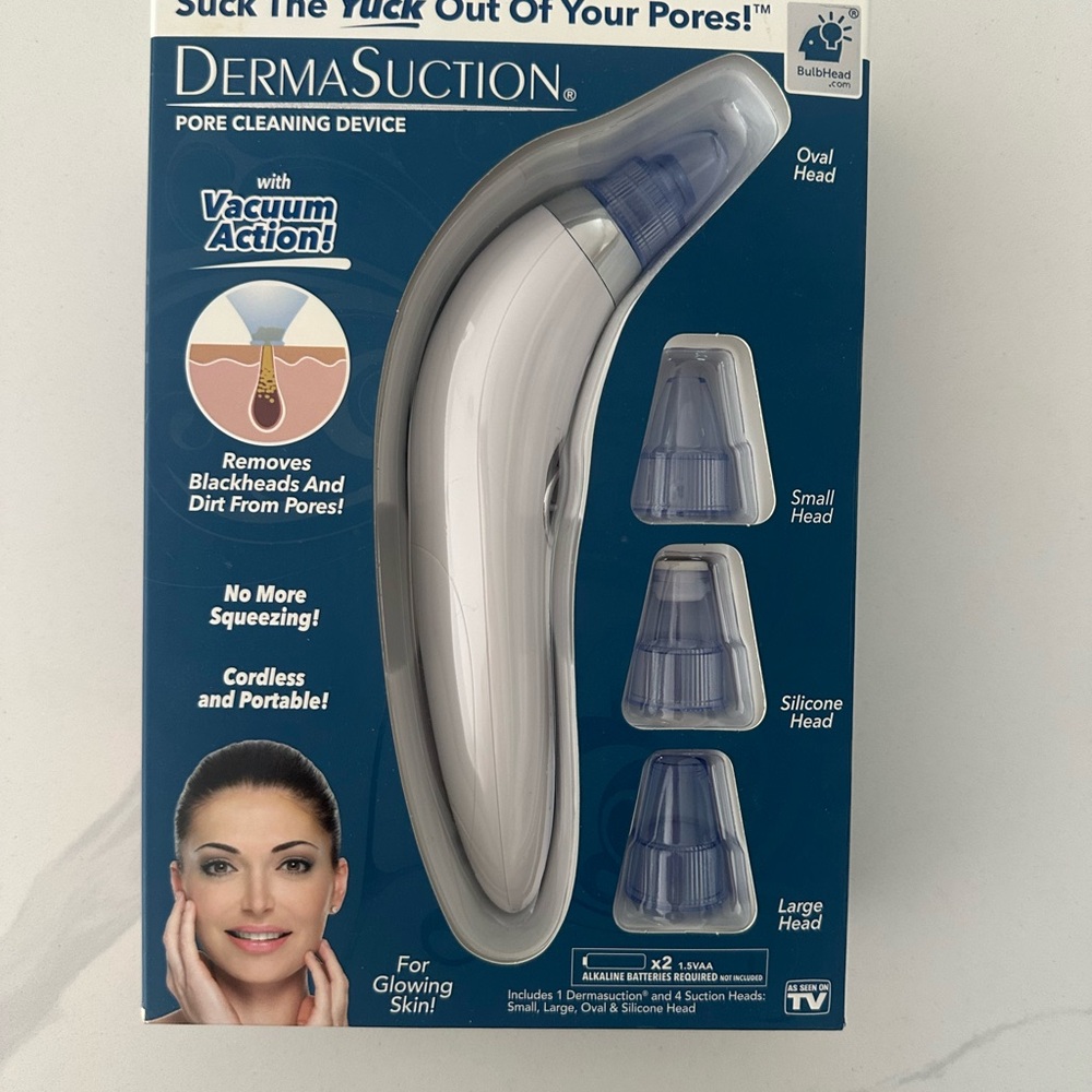 DermaSuction Pore Cleaning Device with Attachments. Brand new, unopened.